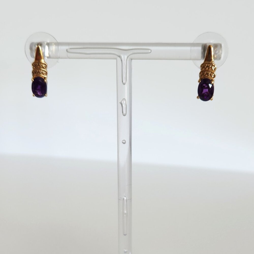 Amethyst Earrings 14K Gold Plated